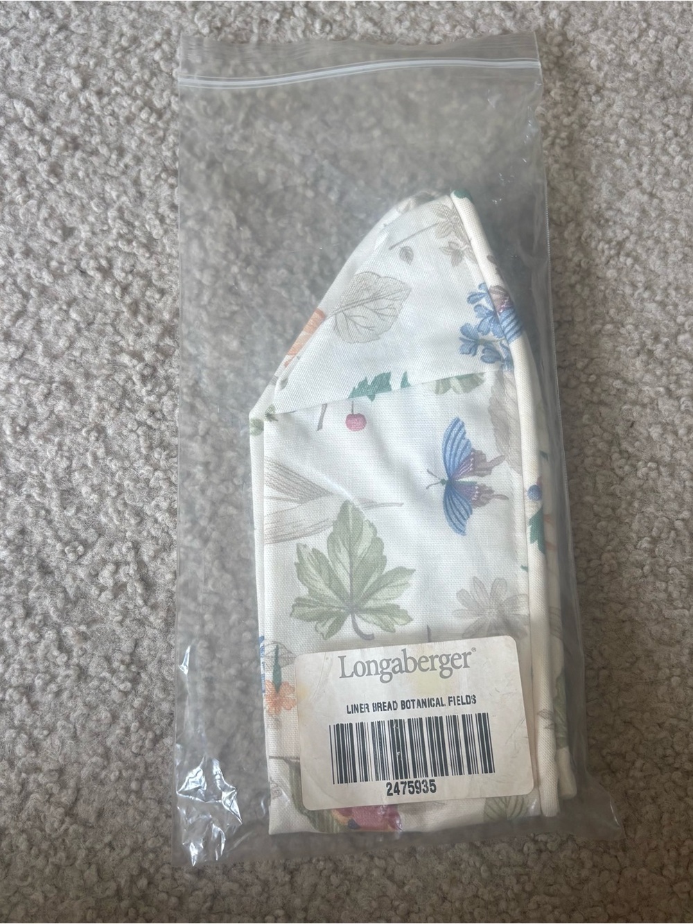 Bread Basket Liner from Longaberger Botanical Fields Fabric